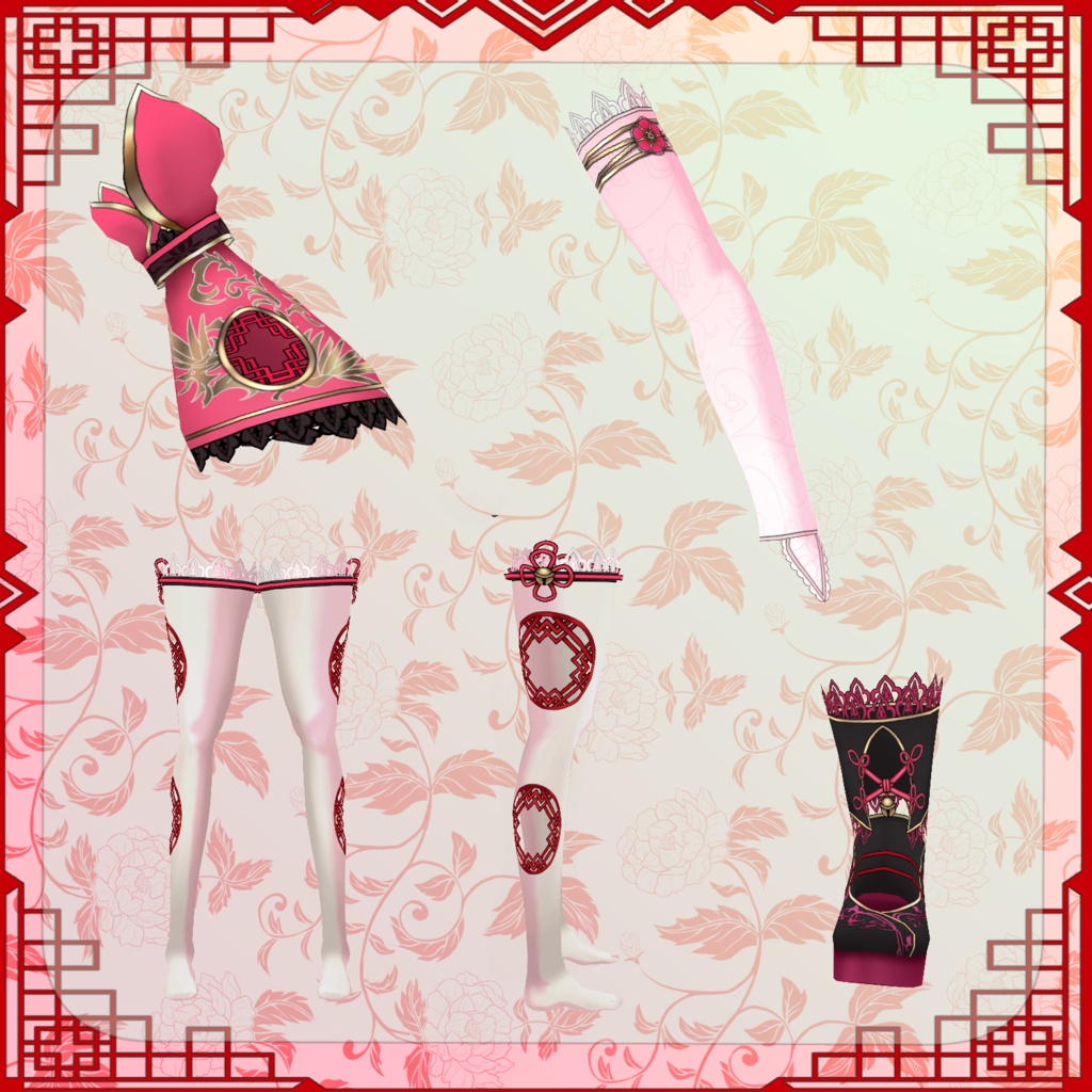 【Vroid】繚乱籠鳥【ファンタジー衣装】