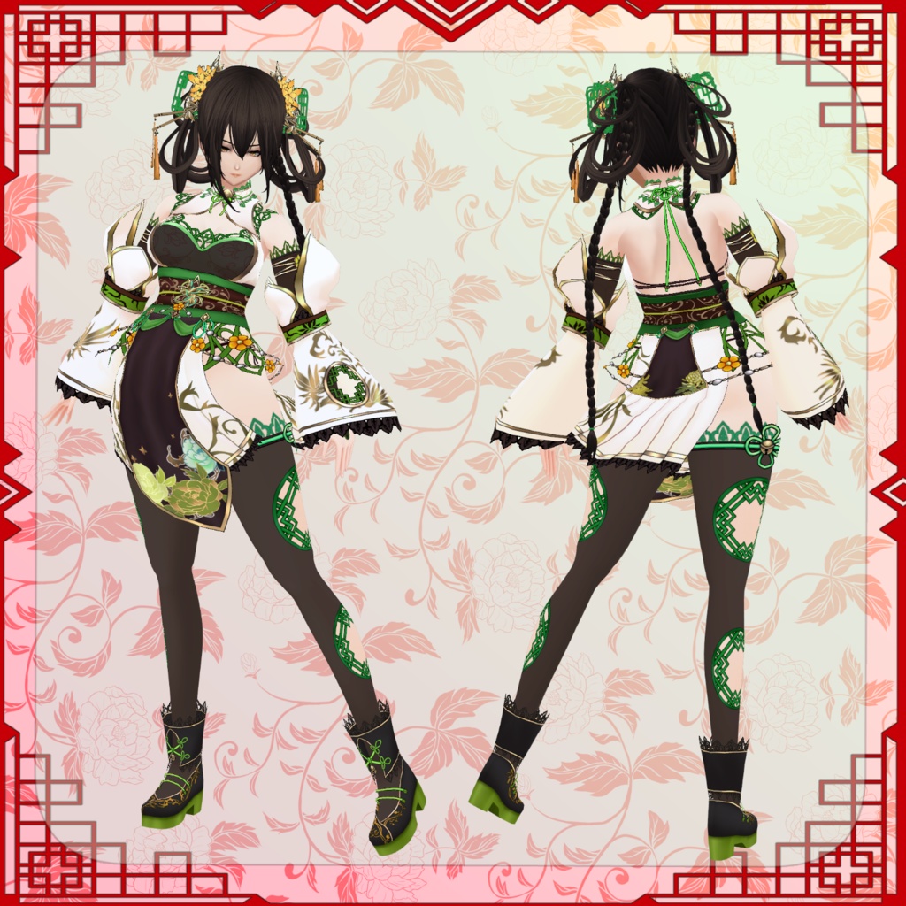 【Vroid】繚乱籠鳥【ファンタジー衣装】