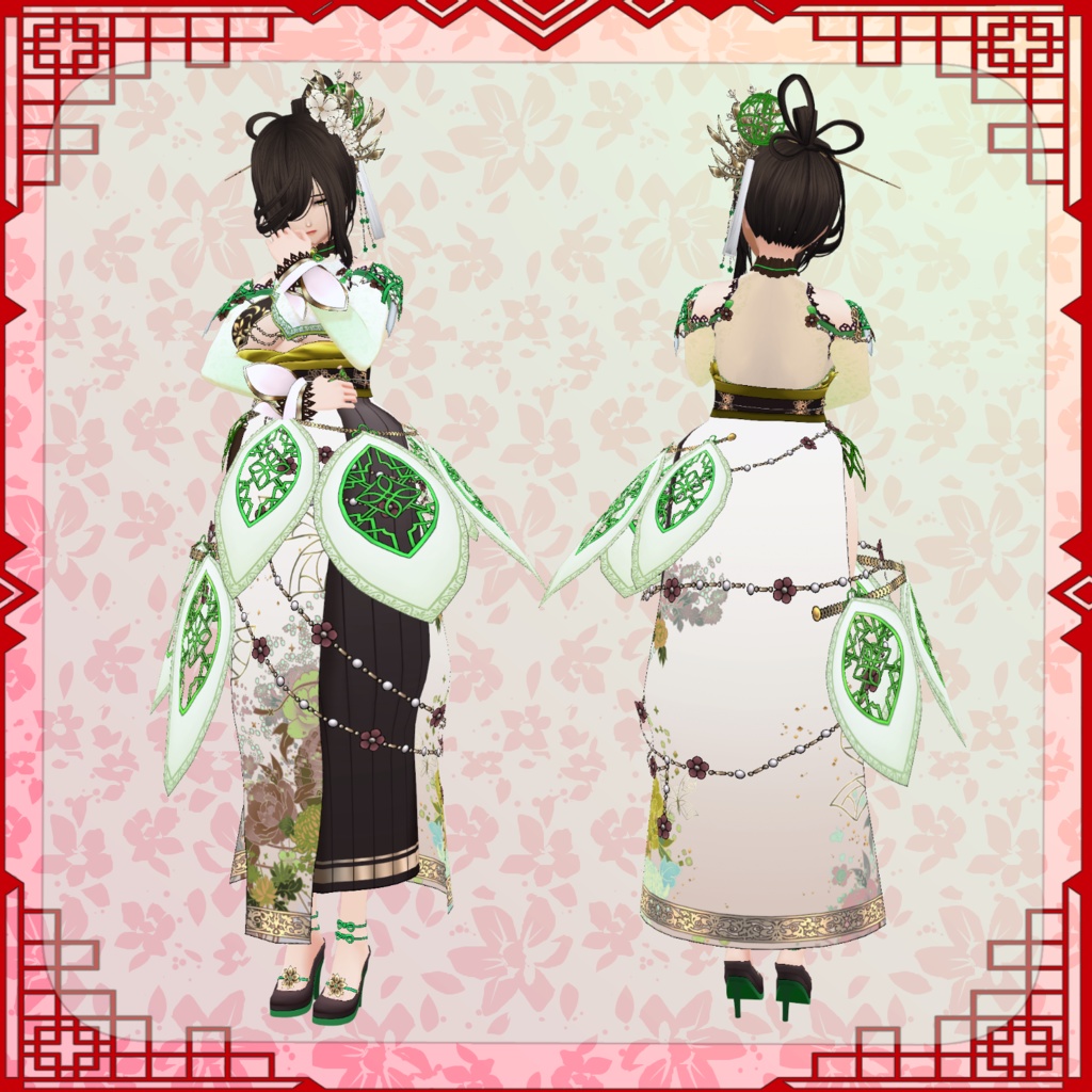 【Vroid】婉麗籠蝶【ファンタジー衣装】