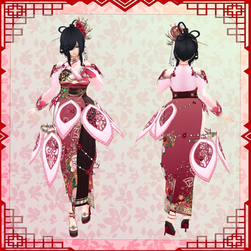 【Vroid】婉麗籠蝶【ファンタジー衣装】