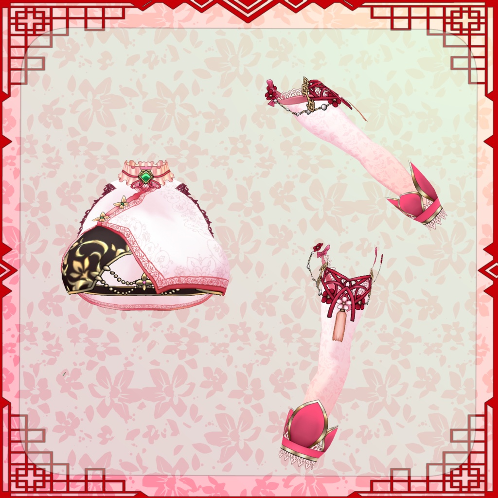 【Vroid】婉麗籠蝶【ファンタジー衣装】