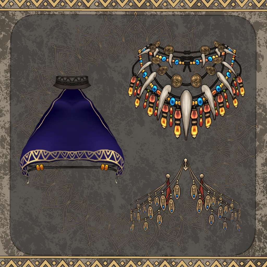 【Vroid】竜骨のシャーマン【ファンタジー衣装】