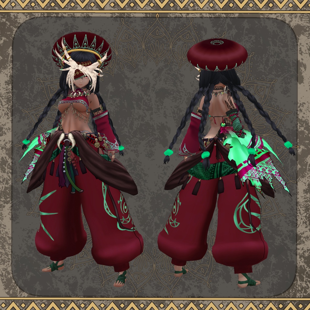 【Vroid】竜骨のシャーマン【ファンタジー衣装】