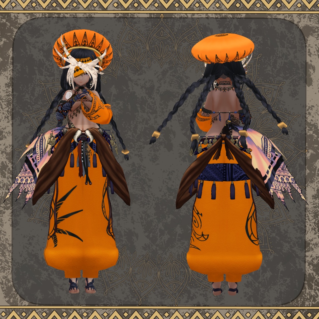 【Vroid】竜骨のシャーマン【ファンタジー衣装】