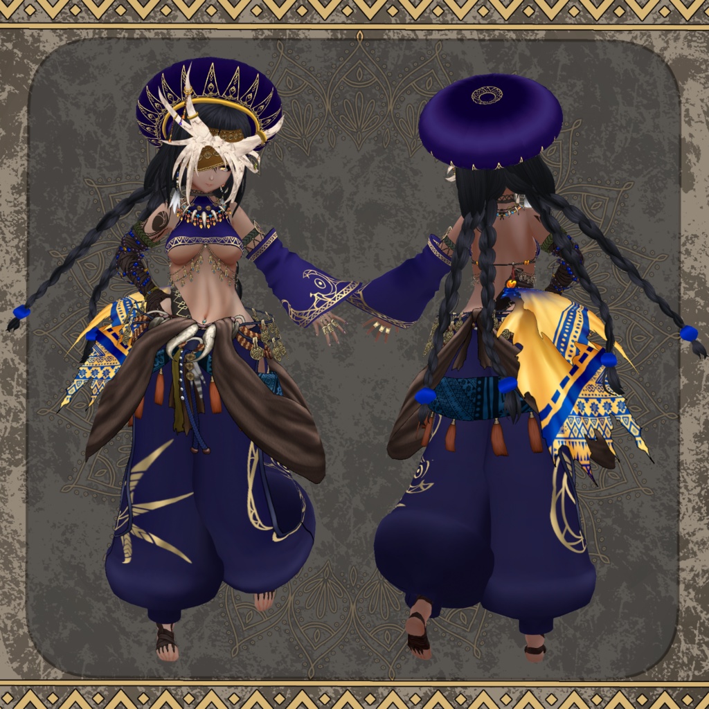 【Vroid】竜骨のシャーマン【ファンタジー衣装】