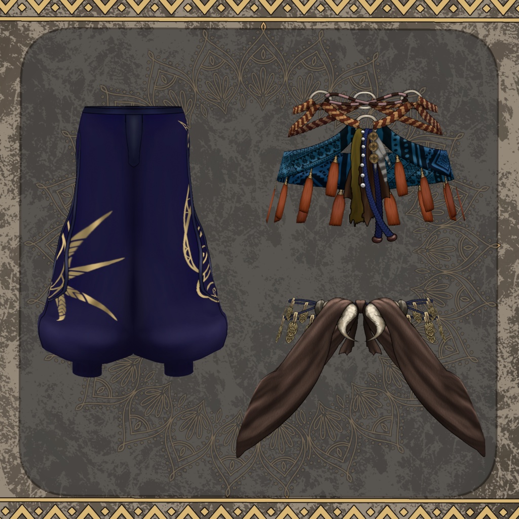 【Vroid】竜骨のシャーマン【ファンタジー衣装】