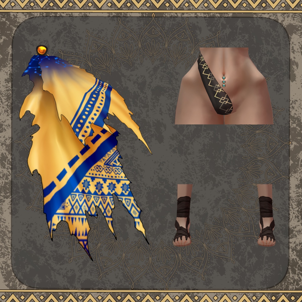 【Vroid】竜骨のシャーマン【ファンタジー衣装】