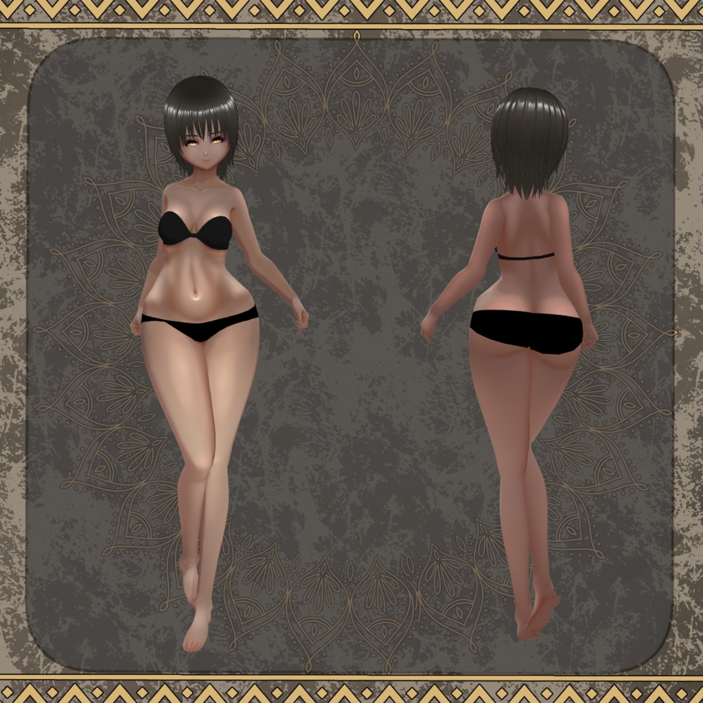 【Vroid】シャーマン褐色スキン【肌テクスチャ】(shaman dark skin set)