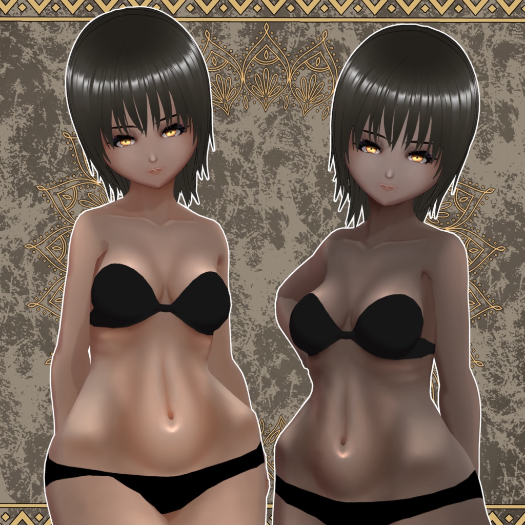【Vroid】シャーマン褐色スキン【肌テクスチャ】(shaman dark skin set)