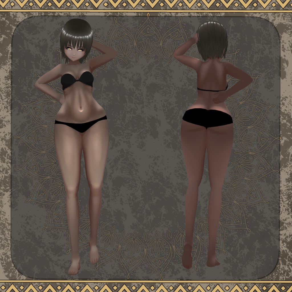 【Vroid】シャーマン褐色スキン【肌テクスチャ】(shaman dark skin set)