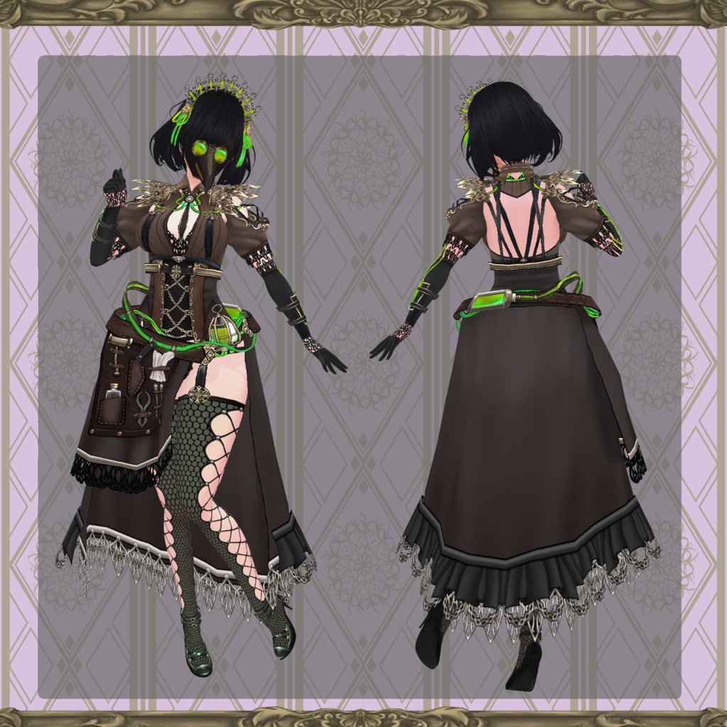 【Vroid】スチームパンクメイド【衣装】