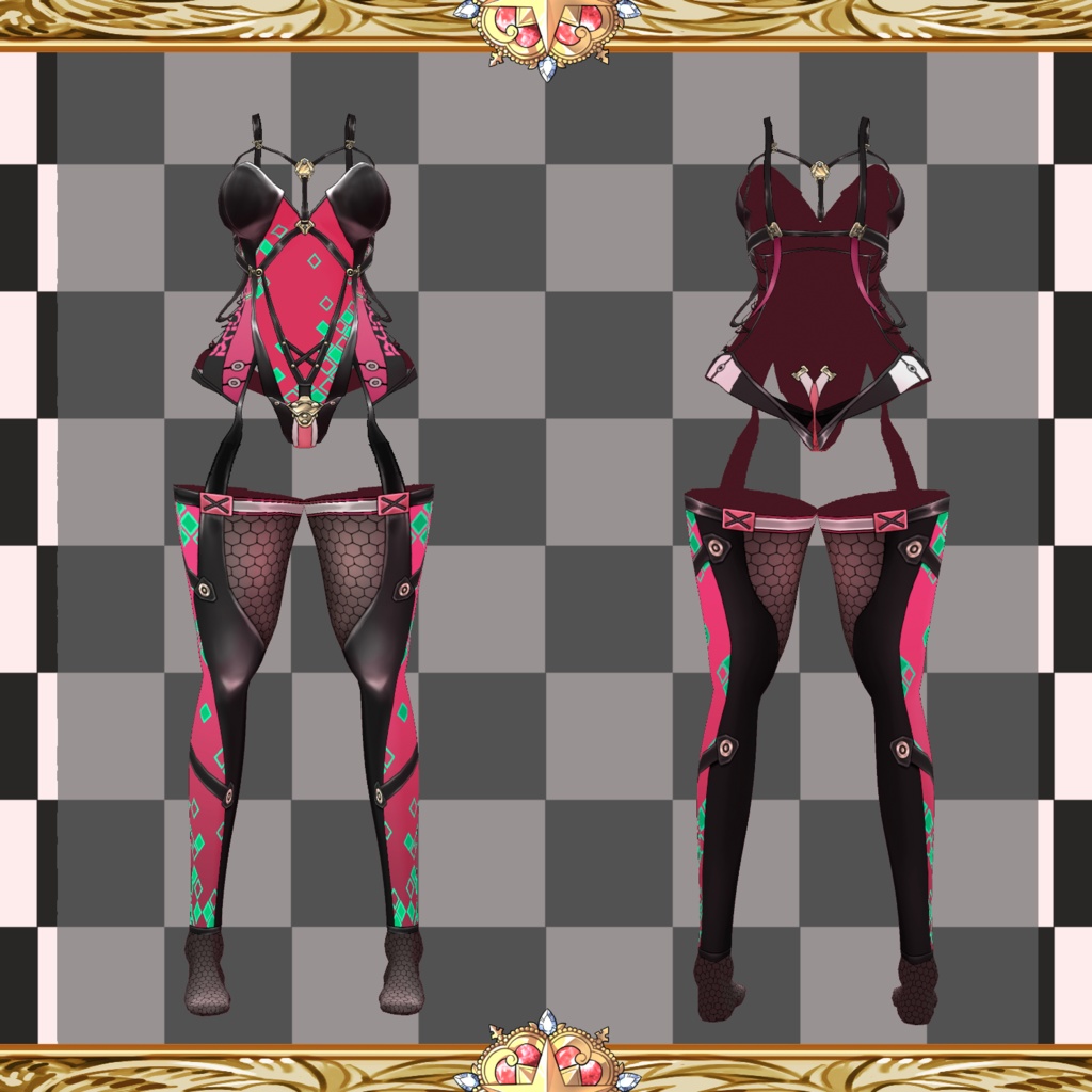 【Vroid】サイバーバニースーツ【サイバー】