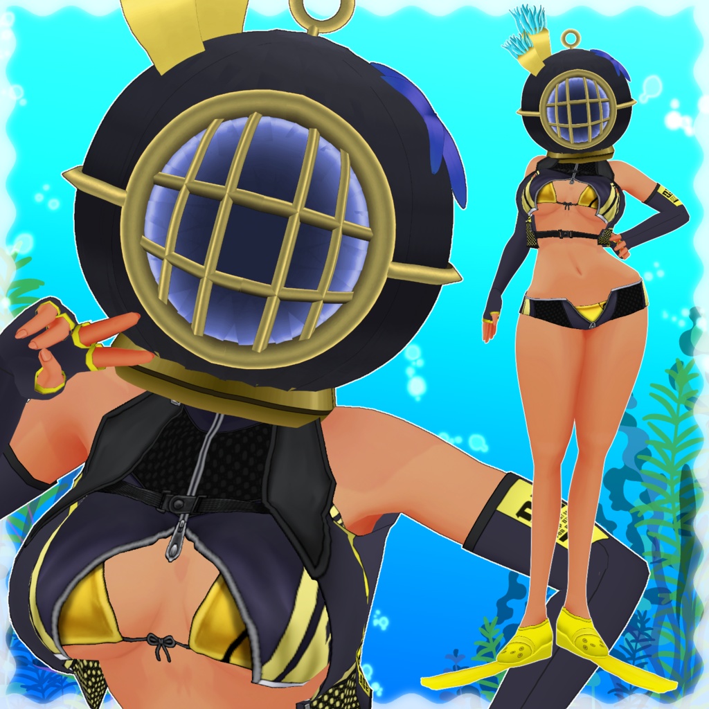 【Vroid】ダイビング水着(Diving swim wear set)