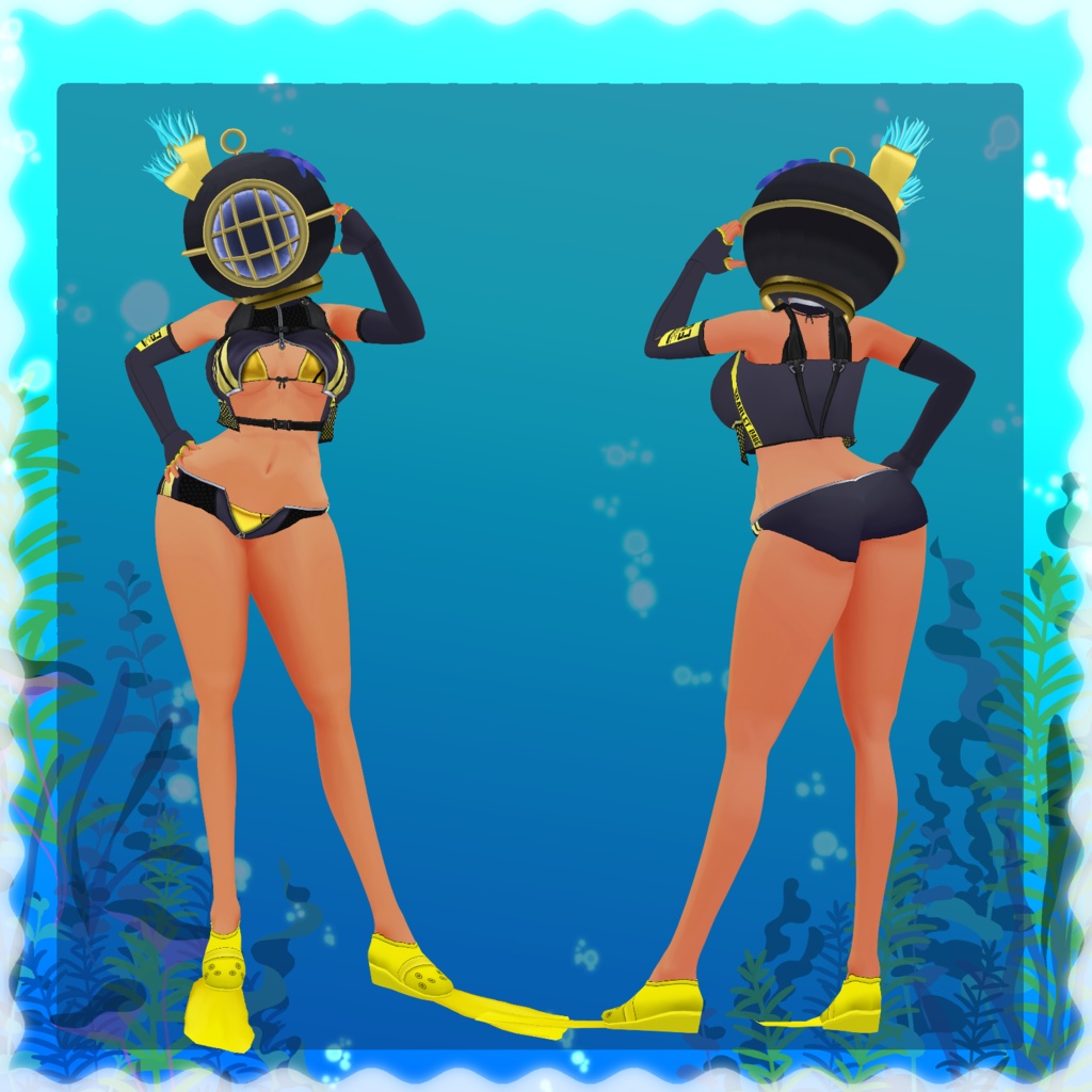 【Vroid】ダイビング水着(Diving swim wear set)