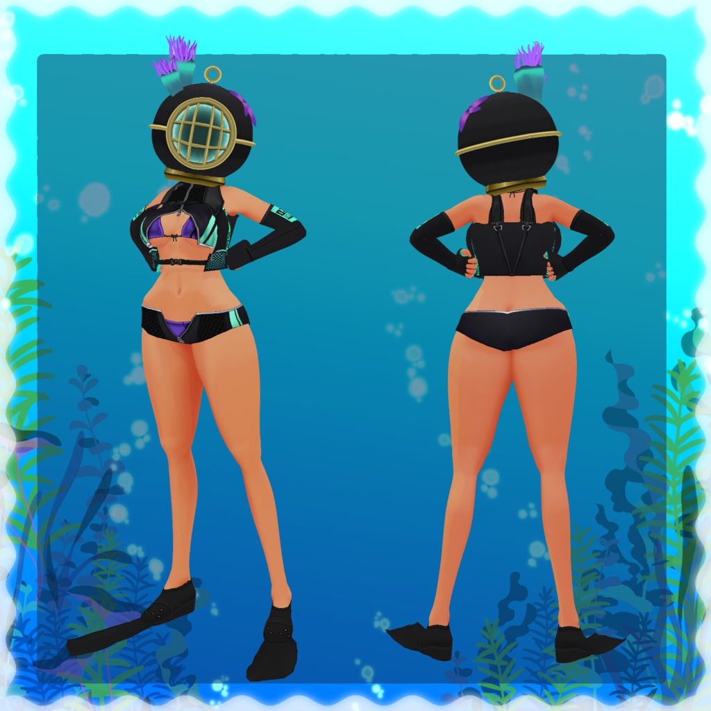 【Vroid】ダイビング水着(Diving swim wear set)