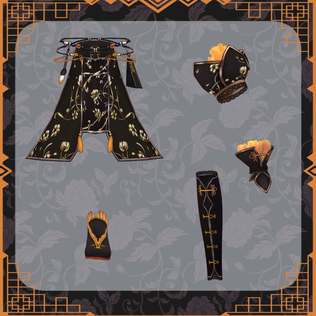 【Vroid】キョンシー・ドレス【ハロウィン衣裳】