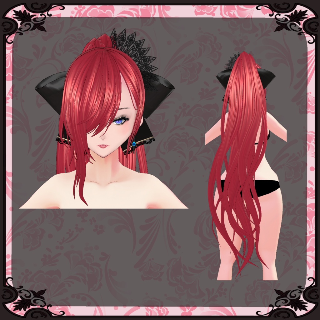 【Vroid】紅華のドレス【ファンタジー衣装】