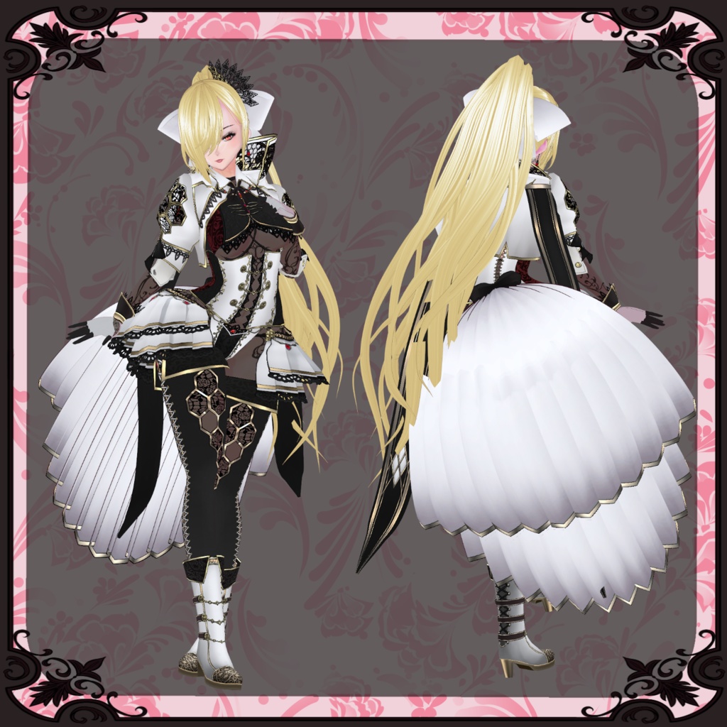 【Vroid】紅華のドレス【ファンタジー衣装】