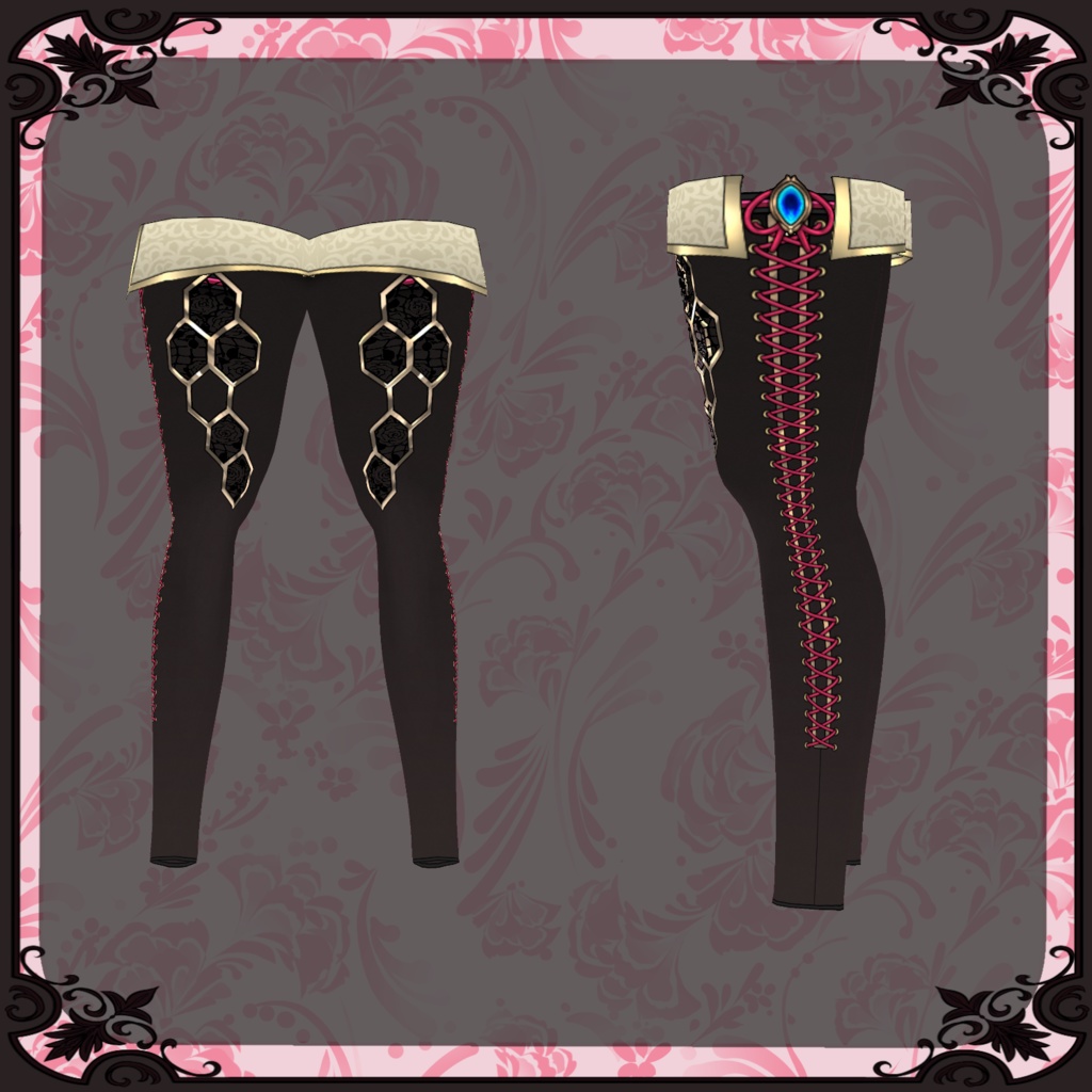 【Vroid】紅華のドレス【ファンタジー衣装】