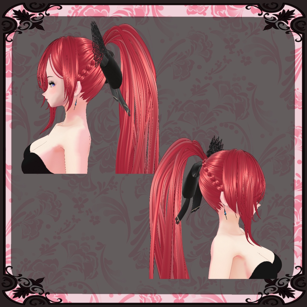 【Vroid】紅華のドレス【ファンタジー衣装】