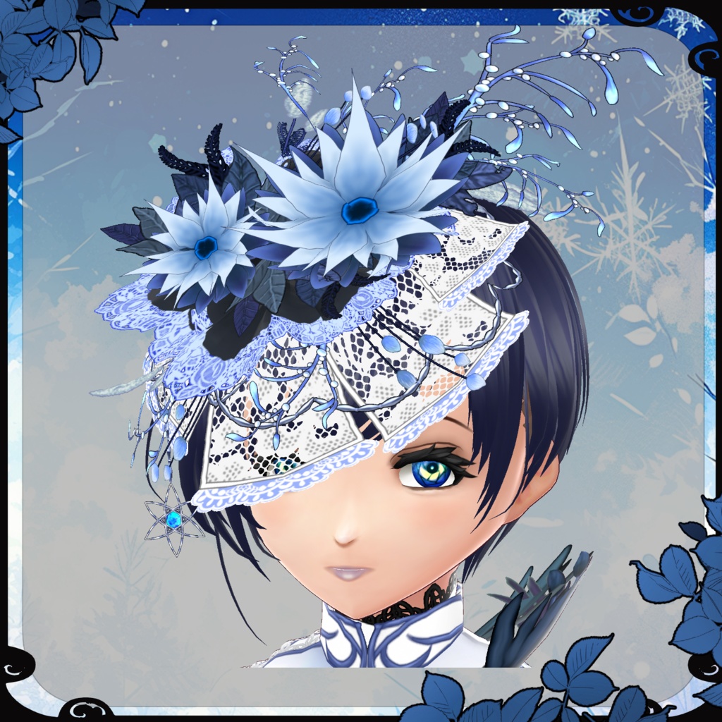 【Vroid】雪花絢爛 スノーフラワードレス【クリスマス衣装】