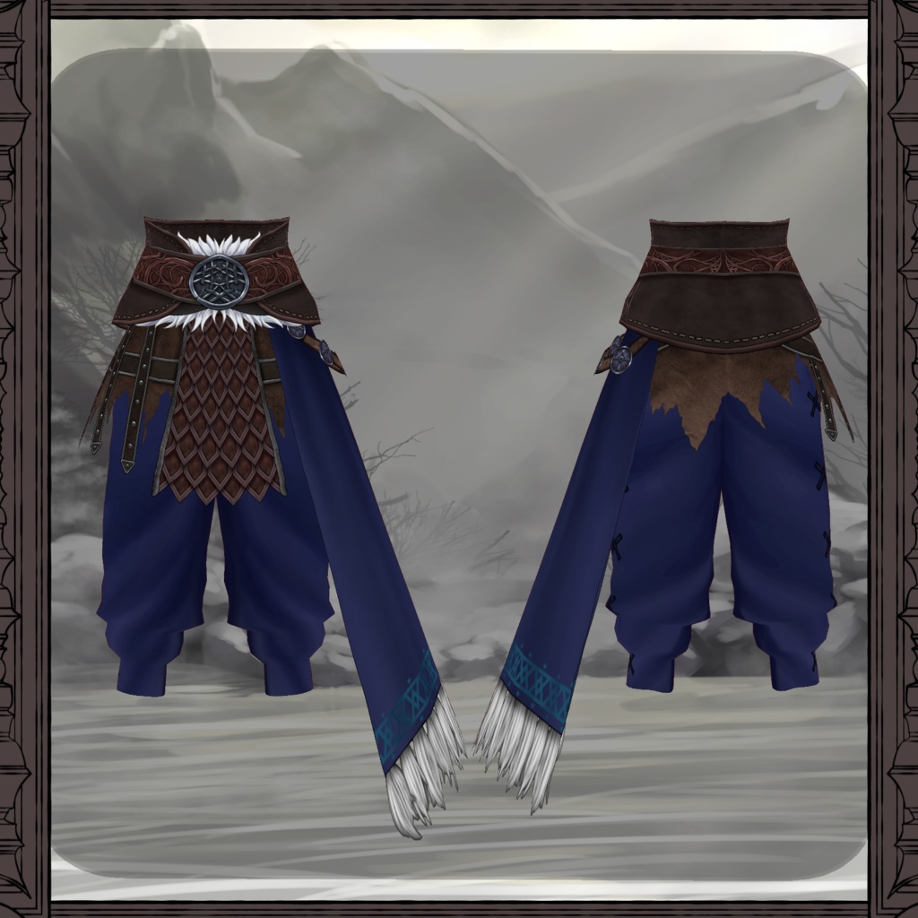 【Vroid】雪獅子の鎧 Snow Lion Armor【ヴァイキング衣装】