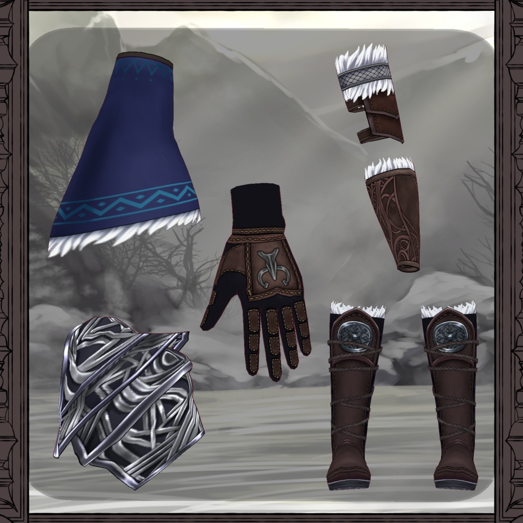 【Vroid】雪獅子の鎧 Snow Lion Armor【ヴァイキング衣装】