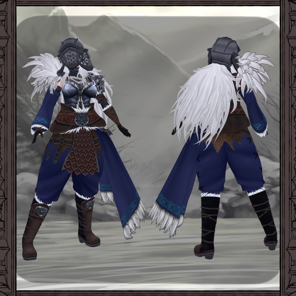 【Vroid】雪獅子の鎧 Snow Lion Armor【ヴァイキング衣装】