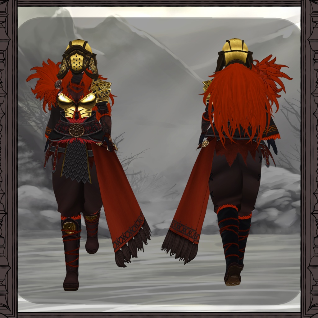 【Vroid】雪獅子の鎧 Snow Lion Armor【ヴァイキング衣装】