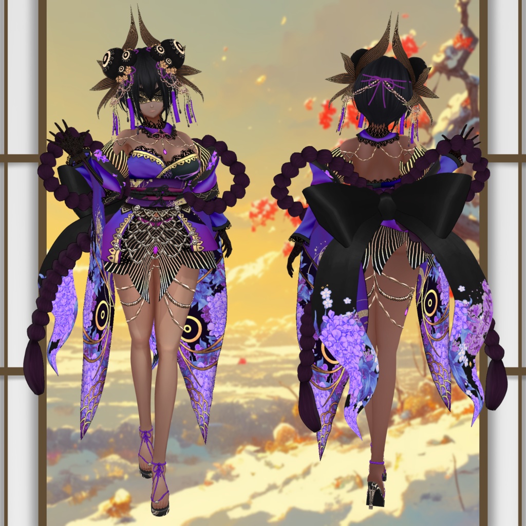 【Vroid】金眼の晴れ着 Golden eye Kimono【着物・和服】