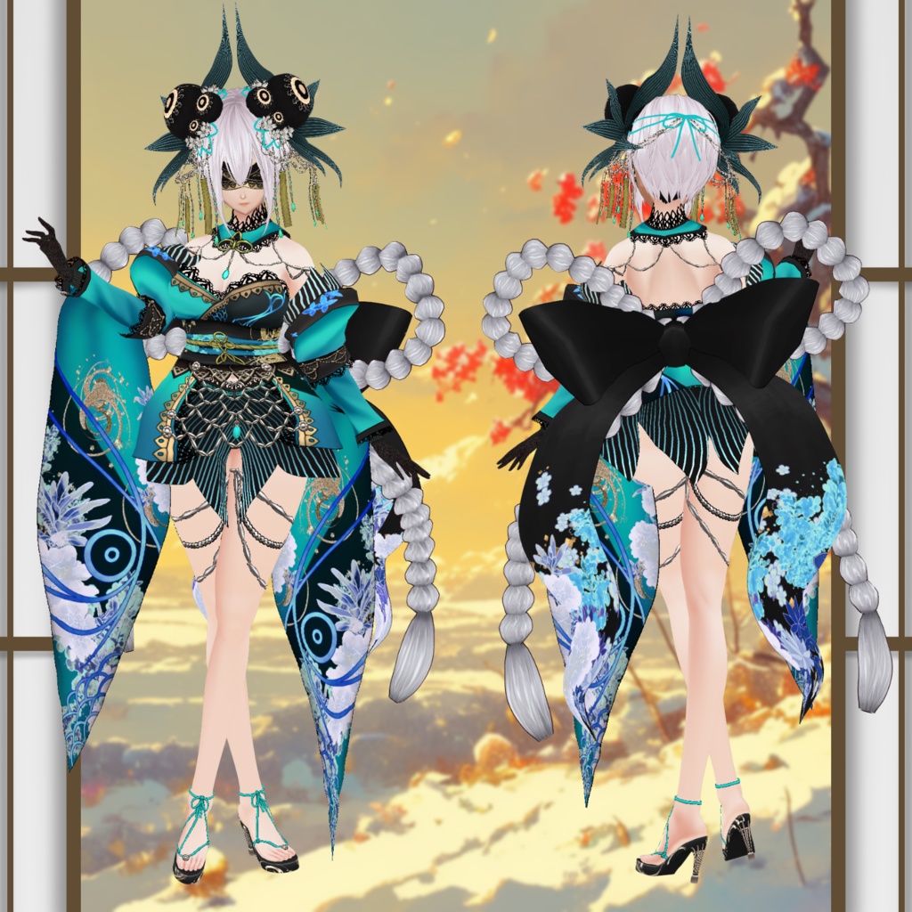 【Vroid】金眼の晴れ着 Golden eye Kimono【着物・和服】