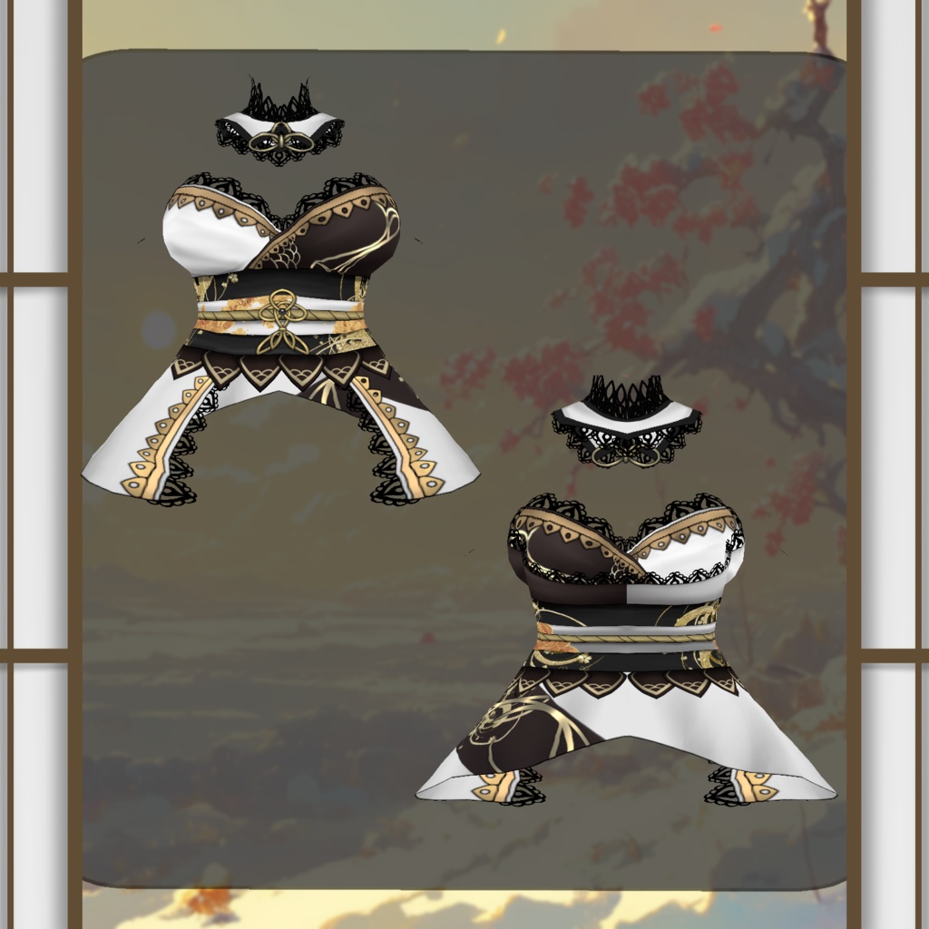 【Vroid】金眼の晴れ着 Golden eye Kimono【着物・和服】