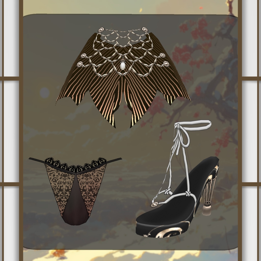 【Vroid】金眼の晴れ着 Golden eye Kimono【着物・和服】