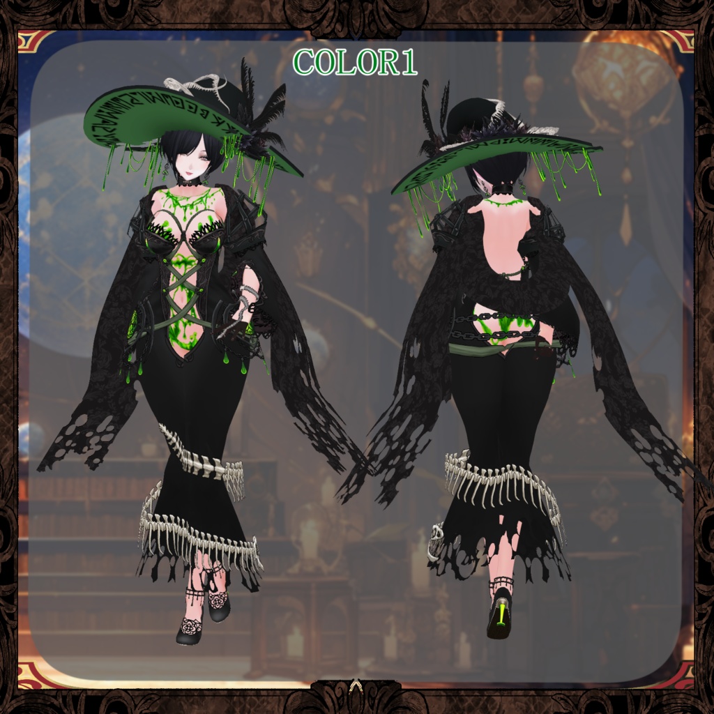 【Vroid】液体の魔女のドレス Liquid Witch's Dress【ファンタジー】