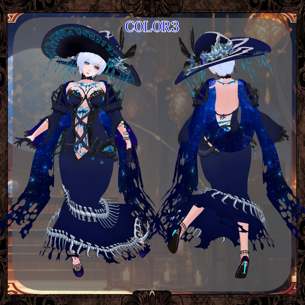 【Vroid】液体の魔女のドレス Liquid Witch's Dress【ファンタジー】