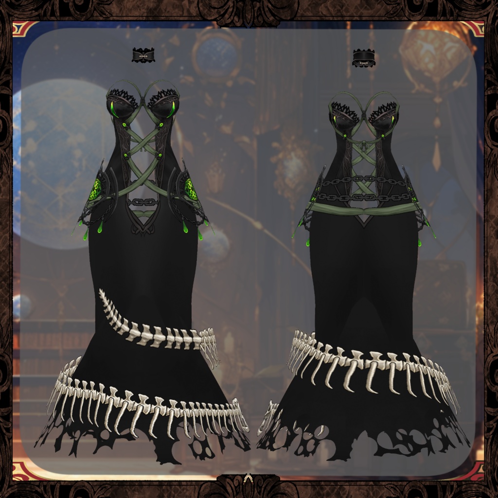 【Vroid】液体の魔女のドレス Liquid Witch's Dress【ファンタジー】