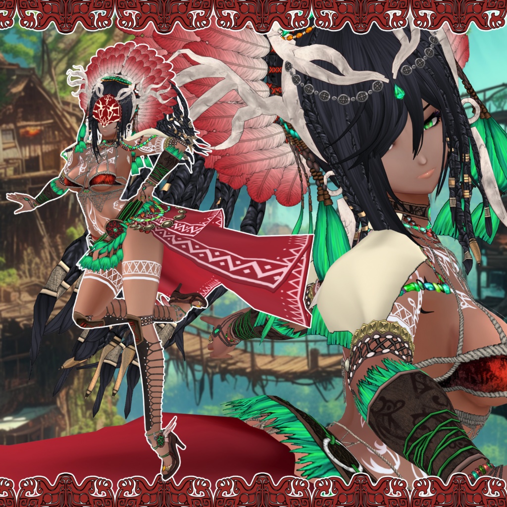 【Vroid】大地の戦装束 Earth Warrior Regalia【ファンタジー】