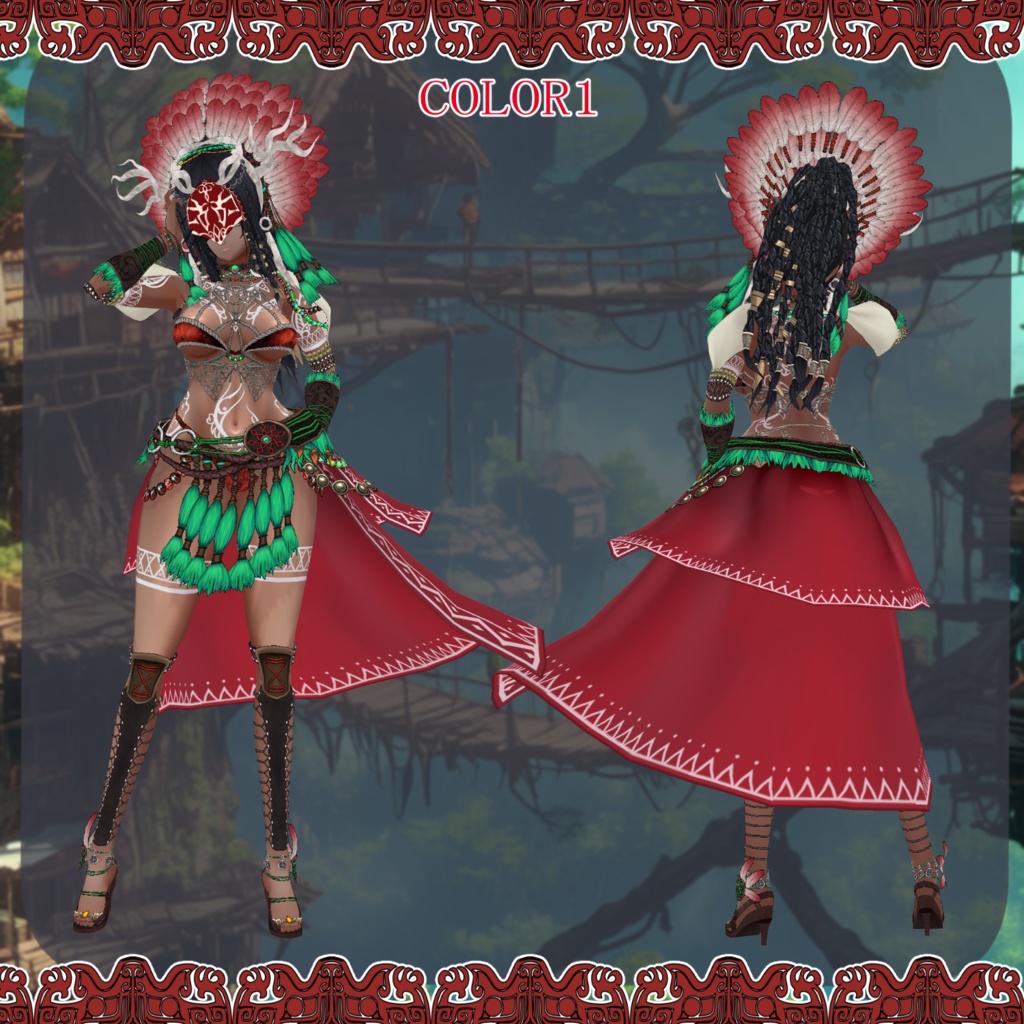 【Vroid】大地の戦装束 Earth Warrior Regalia【ファンタジー】