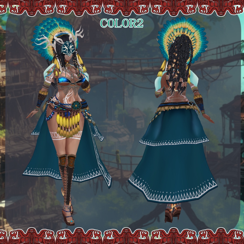 【Vroid】大地の戦装束 Earth Warrior Regalia【ファンタジー】