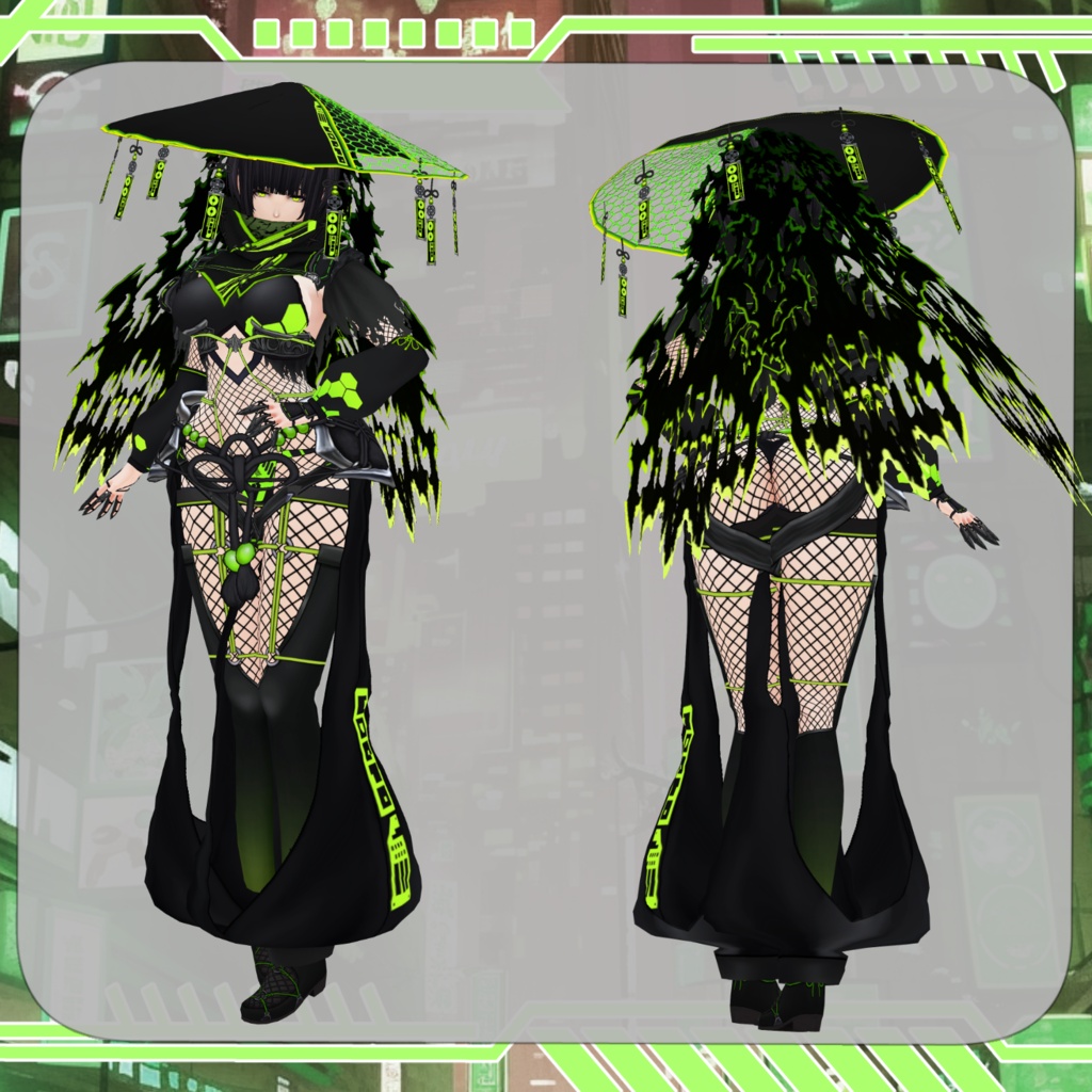 【Vroid】一夜ノ衣 サイバーアシッド【Cyberpunk cloth】