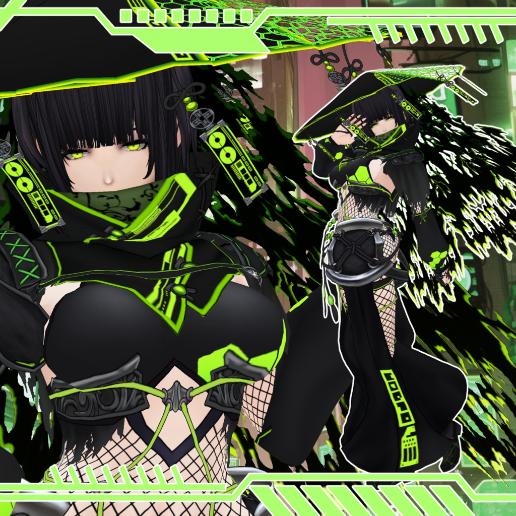 【Vroid】一夜ノ衣 サイバーアシッド【Cyberpunk cloth】