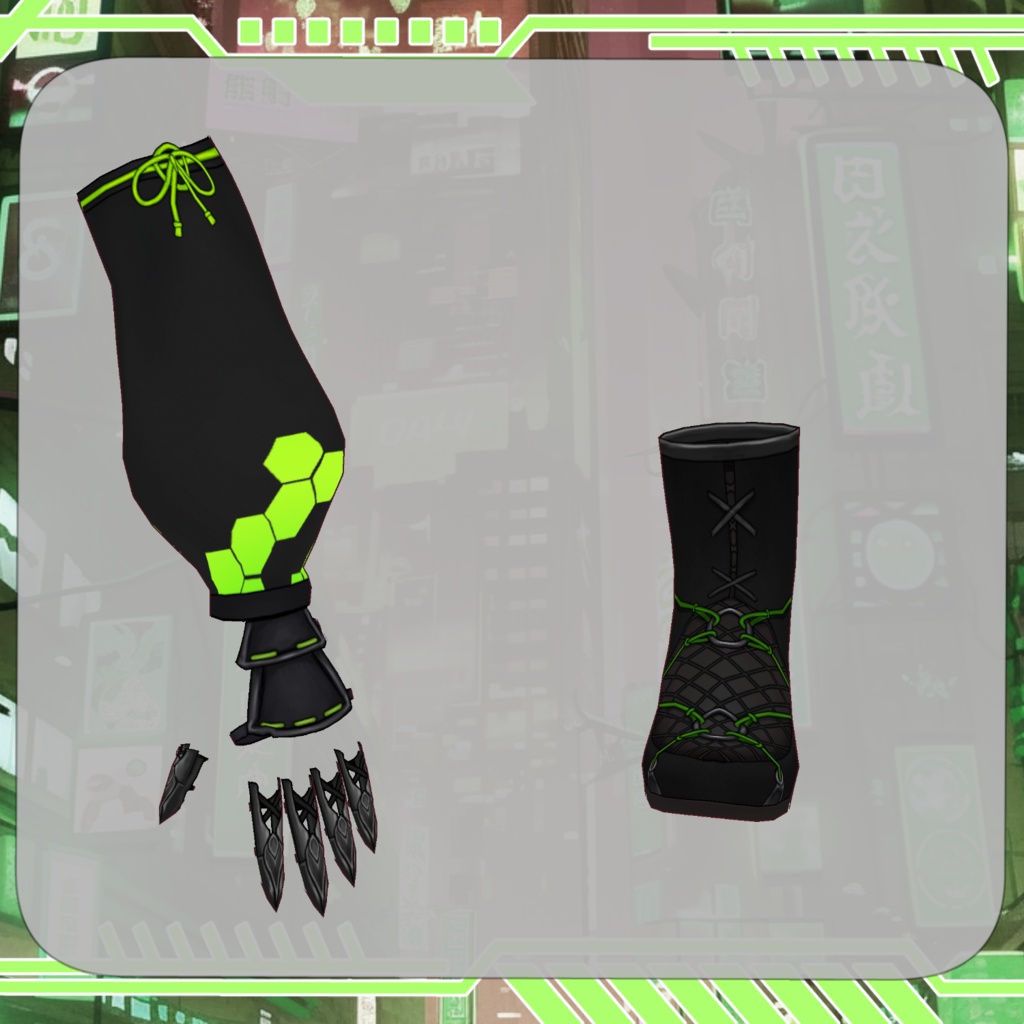 【Vroid】一夜ノ衣 サイバーアシッド【Cyberpunk cloth】