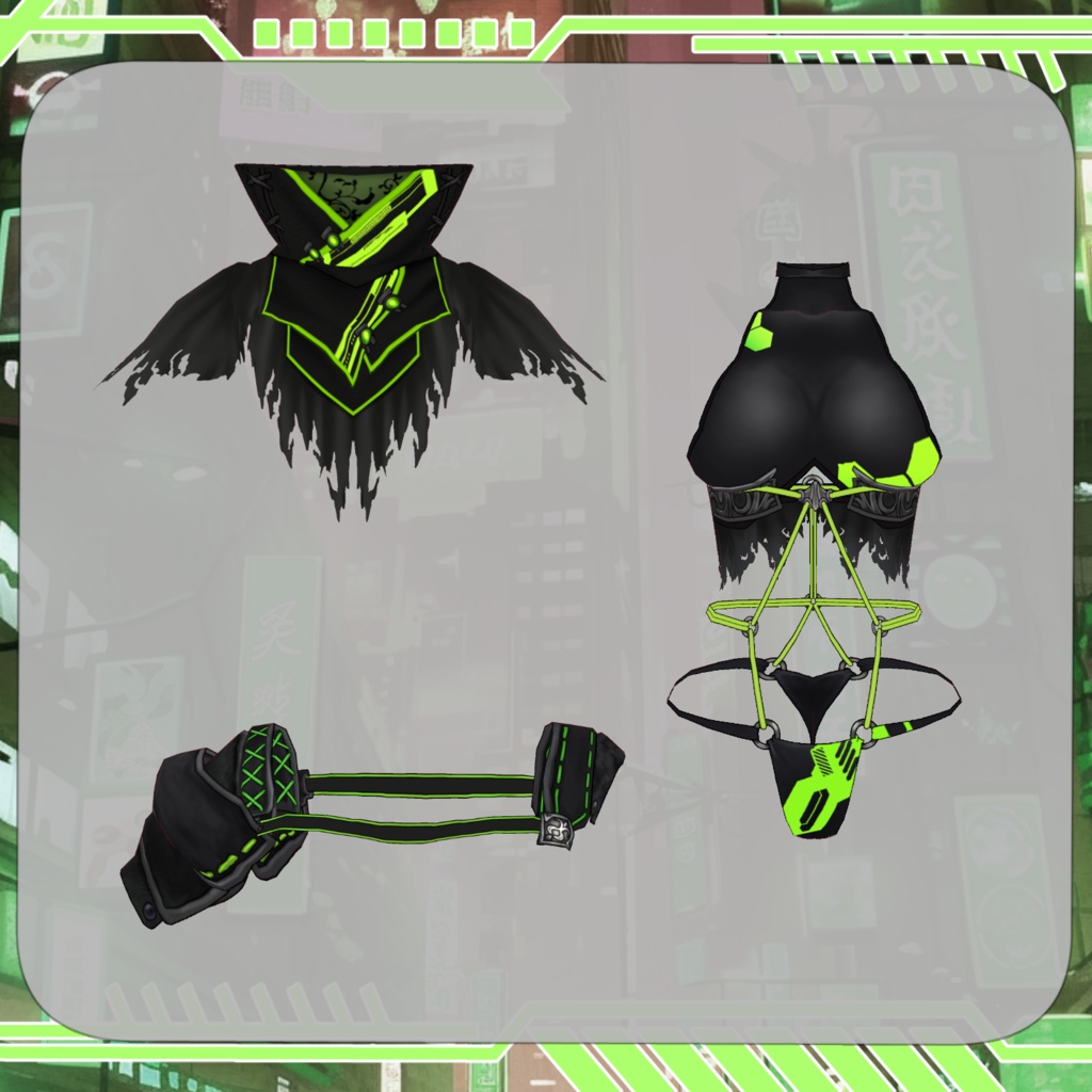 【Vroid】一夜ノ衣 サイバーアシッド【Cyberpunk cloth】