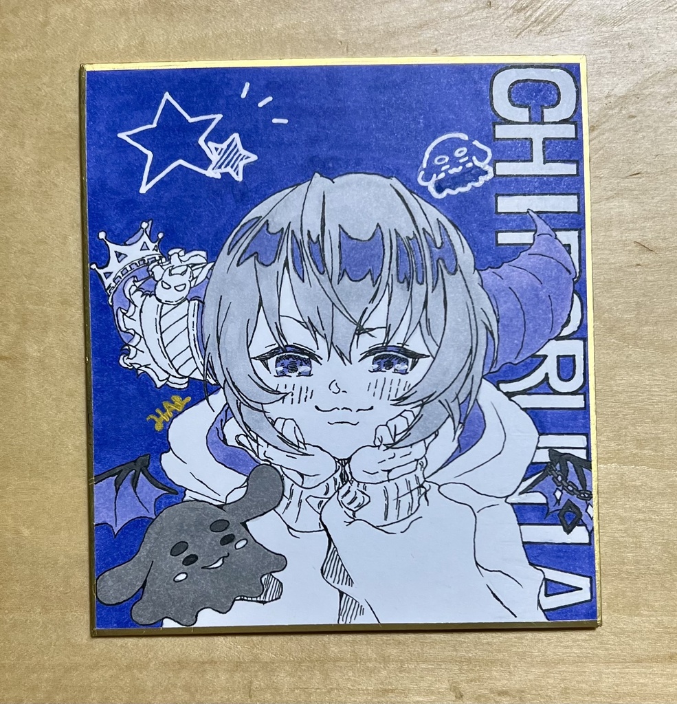 色紙 / 魔王チロルニアくん&うさぎくらげ 1
