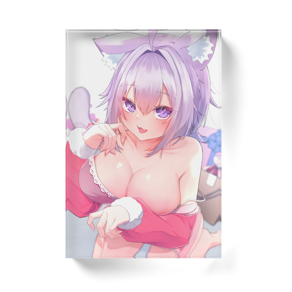 猫又おかゆクリスマスアクリルブロック