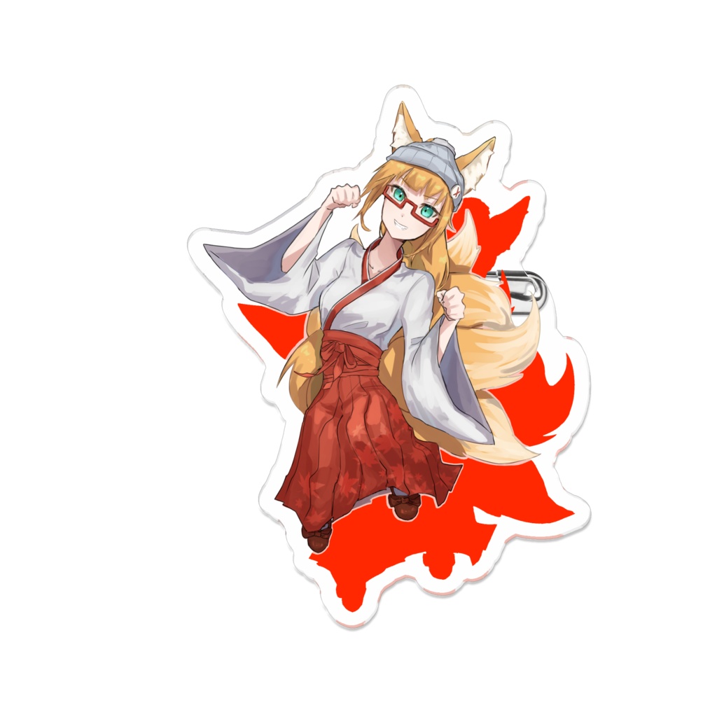 紅葉のアクリルバッチ