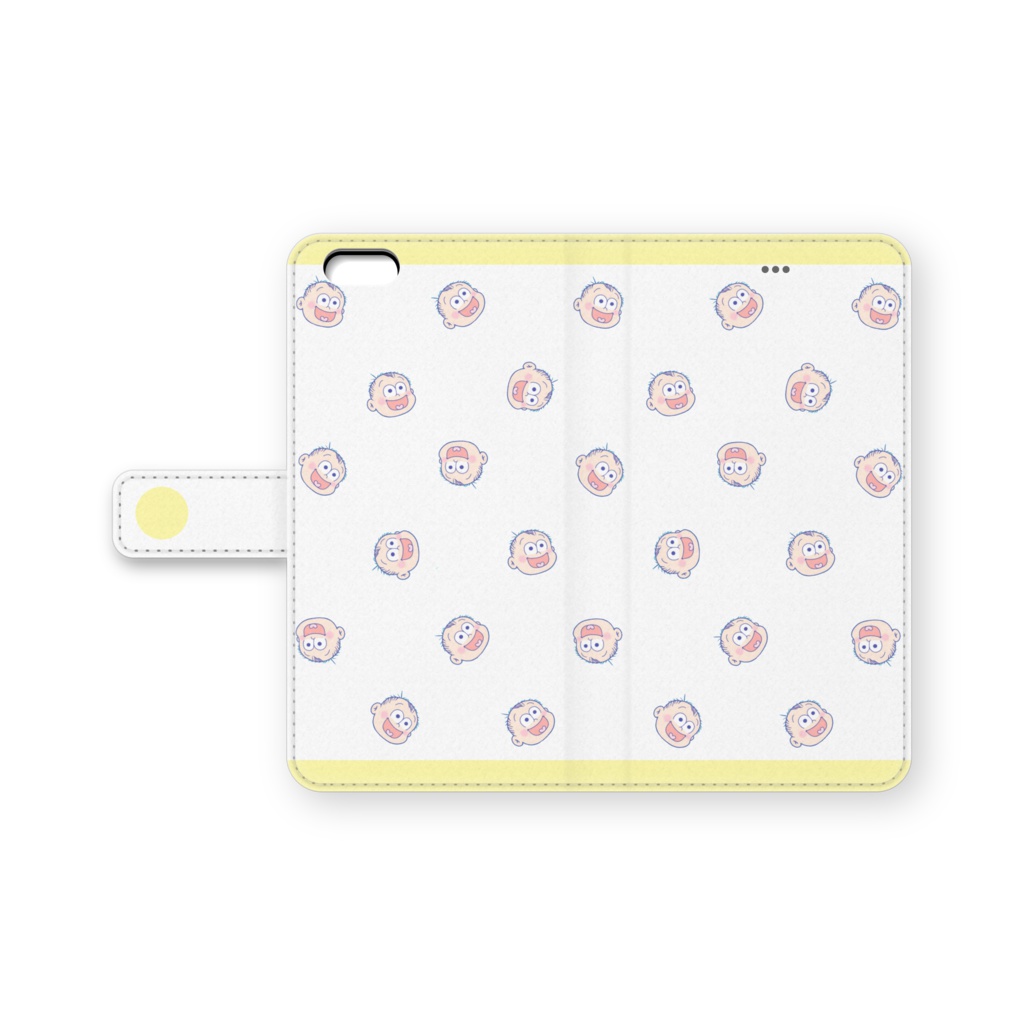 赤ちゃん十四松　手帳型iphoneケース（白）