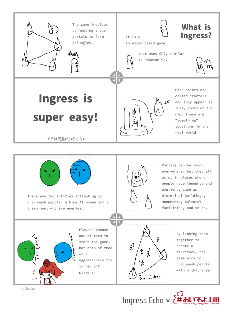 Ingress Echo × おいでよ上田 4コマTシャツ