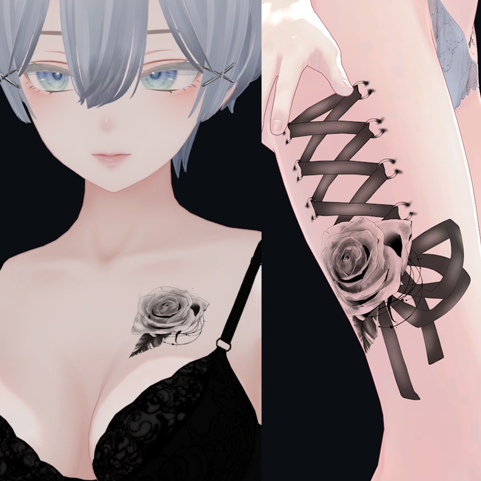 【VRC】コルセットタトゥー5種セット【汎用】Corset Tattoo Set|5 Designs