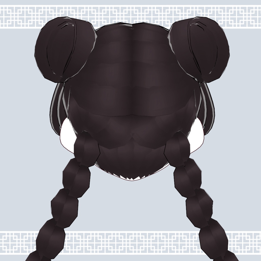 【VRoid】お団子みつあみヘアー